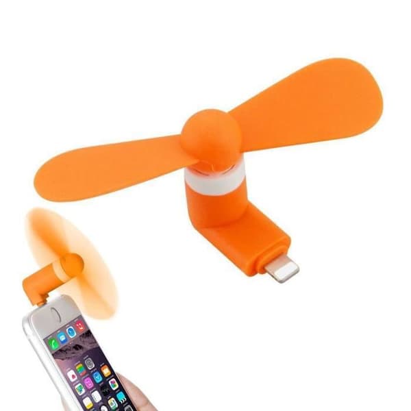 Mini Bärbar Fläkt - Apple - iPhone 7/8/X - USB - 8,5 cm - 20 dB - Orange Orange