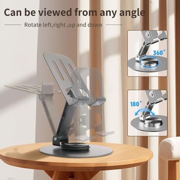 Stöd Pliable Rotatif - E.F.CONNECTION - Svart - Aluminium - Multi-Angle - Antislip