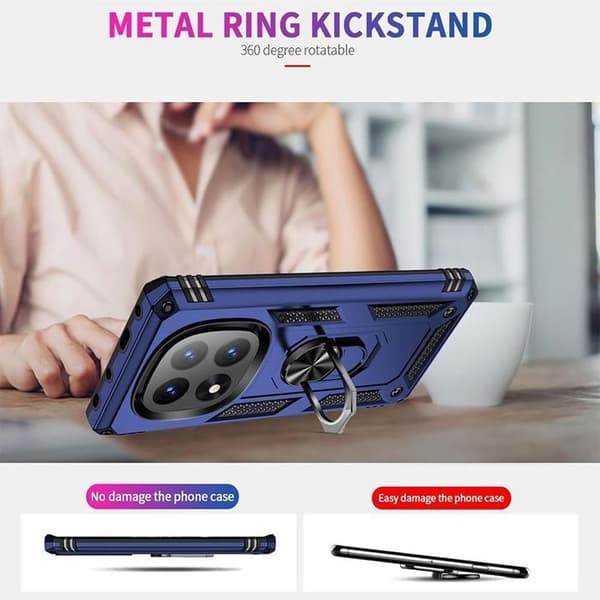 Coque - E.F.CONNECTION - För Xiaomi Redmi Note 14 Pro Plus 5G - Marinblå - Stötsäker - 2 Härdade Glas marinblå