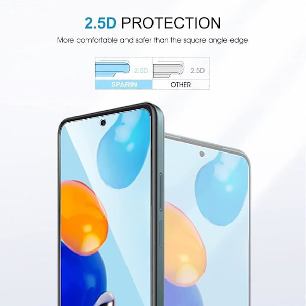 Advansia härdat glas (skyddsfilm) för Xiaomi Redmi Note 11 6,43 tum [X1] bit [bubbelfri] [X1] Styck