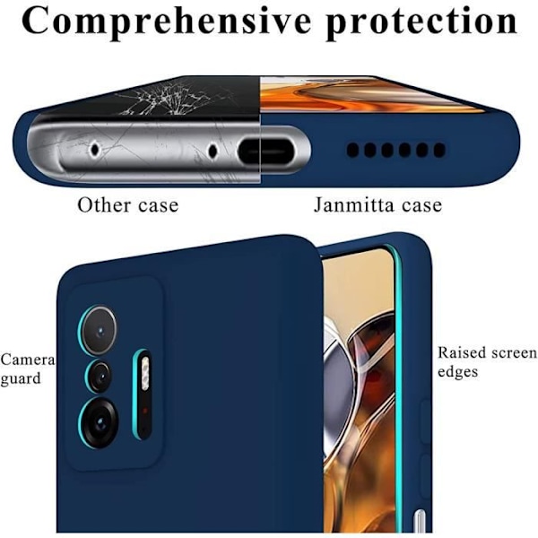 Coque - Xiaomi - 11T Pro - TPU Mjuk - Stötskydd - Mikrofiberfoder marinblå