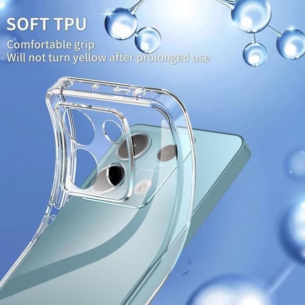 Coque - E.F.CONNECTION - För Xiaomi Redmi Note 13 Pro 5G - Silikon - Transparent - Inkluderar 2 härdade glas. Transparent
