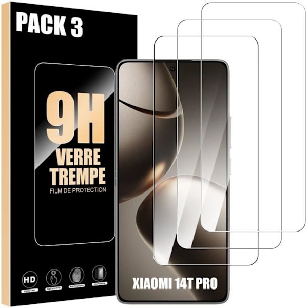 Skärmskydd - Xiaomi - 14T Pro - Härdat Glas - Paket med 3 - Ultra Tunn - Rep-resistant Transparent