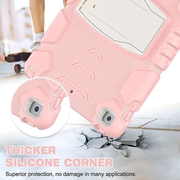 Fodral för iPad 10,2" - Heltäckande skydd - Rosa - Silikon och PC - Bakstöd - Stötsäkert Rosa