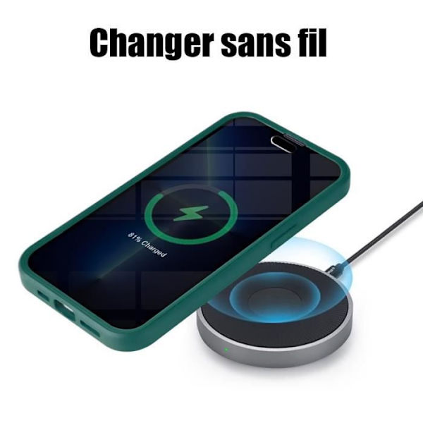 Fodral för iPhone 14 Pro Max (6,7") 360° skydd Fram+Bak Styv Silikon Nattgrön Nattgrönt