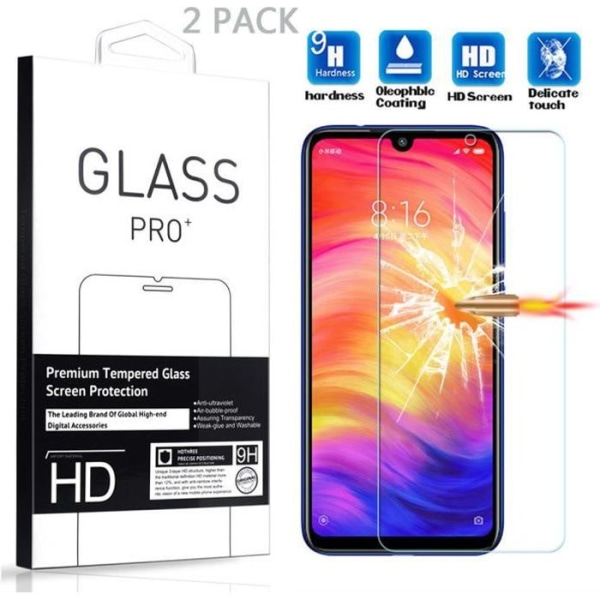 [2-pack] Skärmskyddsfilm i härdat glas för Xiaomi Redmi Note 7 (6,3")