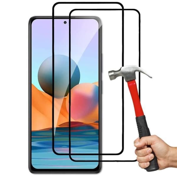 Skyddande film - E.F.CONNECTION - för Redmi Note 10 5G - Härdat glas - Represistent - Hög transparens Svart