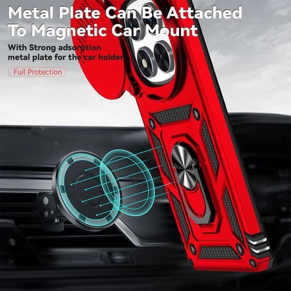 Coque - E.F.CONNECTION - För Xiaomi Redmi Note 14 Pro 4G - Stötsäker - Bakstöd - Kameraskydd Röd