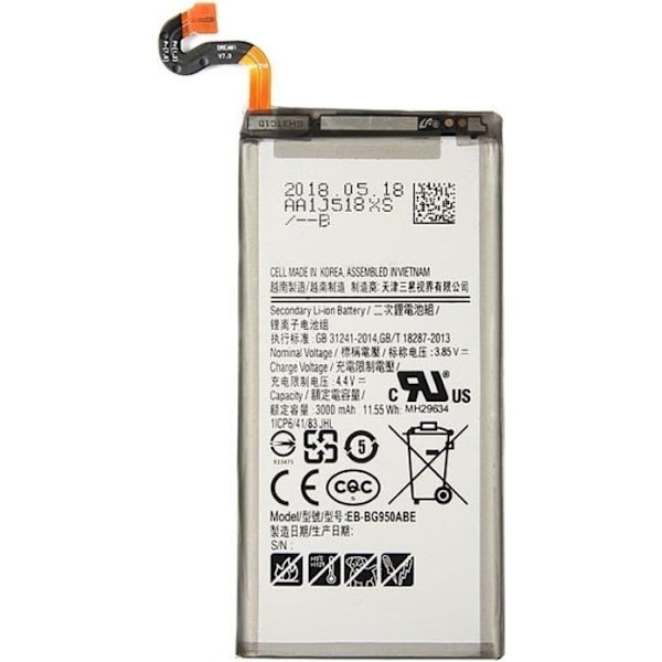 Li-Polymer Batteri Eb-bg950abe 3000mah til Samsung Galaxy S8 / G950f / G950a / G950v / G950u / G950t - 216927 Sort