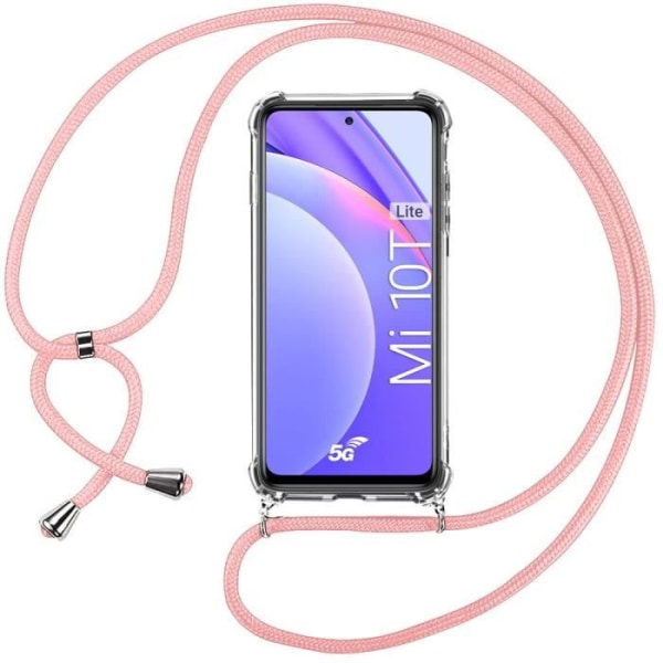 Taske til Xiaomi Mi 10T Lite (6,67") TPU AntiShock forstærket hjørne Fin beskyttelse Forstærkede hjørner inkluderet ledning Pink Transparent-rosa