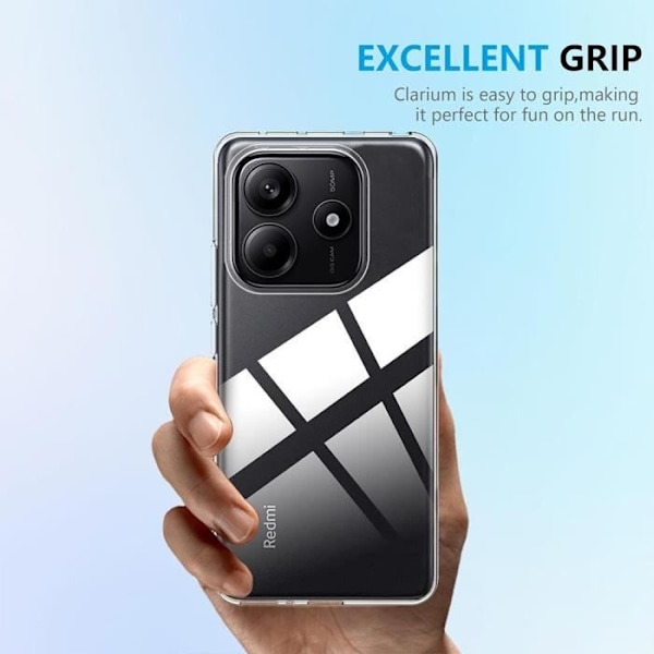 Fodral för Xiaomi Redmi Note 14 5G (ej för 4G), mjukt förstärkt skydd Stötsäkert transparent silikon