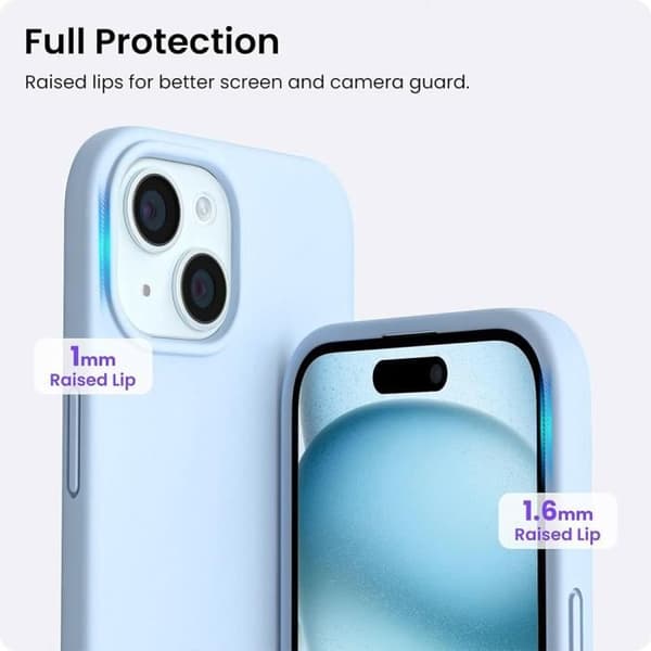 Skyddsskepnad - Silikon - för iPhone 15 Plus - Stötbeständig - Represistent - Slim Himmelsblå