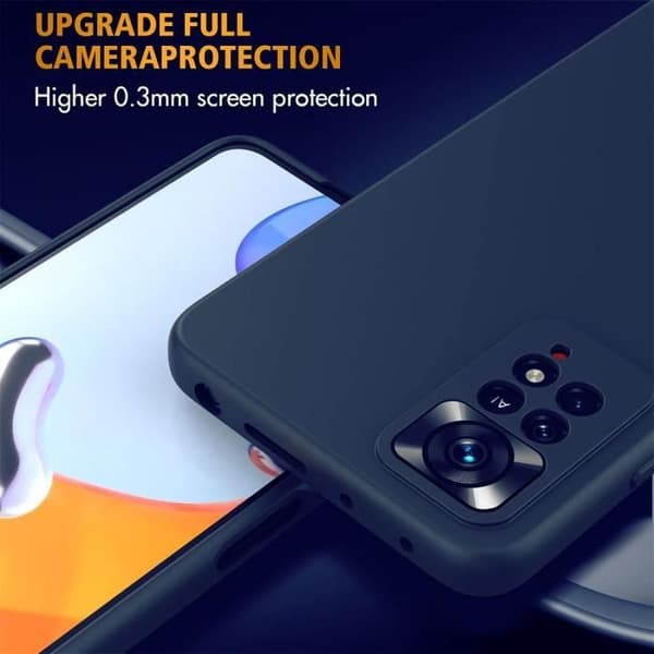 Coque - E.F.CONNECTION - för Xiaomi Mi 11 Pro - Silikon Marinblå - Stötskydd - 2 Härdat Glas marinblå