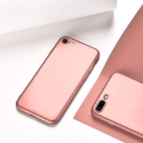 Coque - E.F.CONNECTION - iPhone 7 Plus - Stötresistent - Ultra tunn - Silicone Matt Rosa