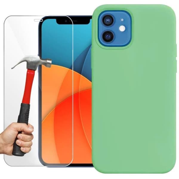 Telefonfodral - E.F.CONNECTION - för iPhone 13 Pro Max - Flexibelt - Grön - 2 Tempererat Glas Grön