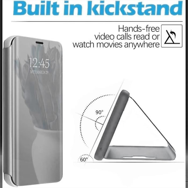 Skyddsfodral - E.F.CONNECTION - för iPhone 12 - Spegeleffekt - Silver - Hel skydd Silver