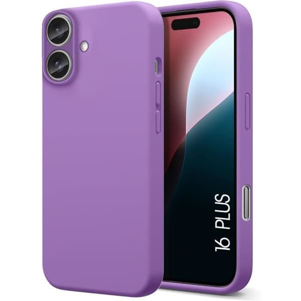 Fodral för iPhone 16 Plus, Tunt Lättvikts Effektivt Stötsäkert Silikonskydd Lila