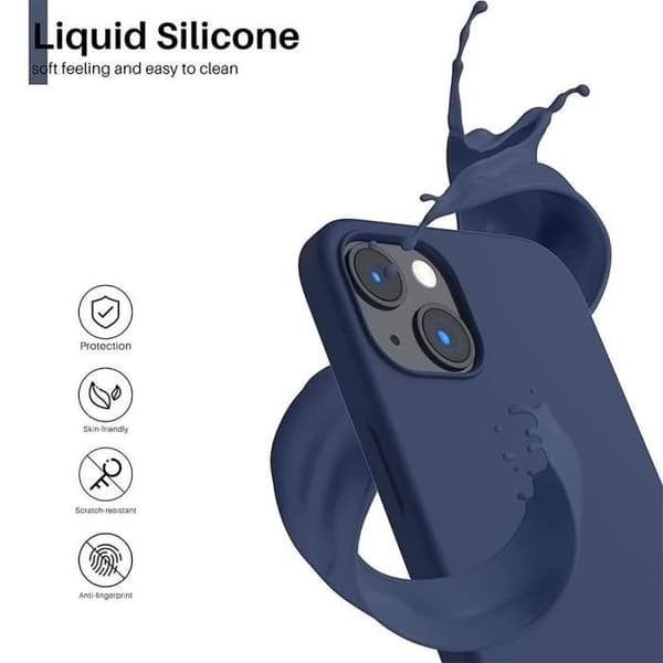 Coque - E.F.CONNECTION - för iPhone 15 Plus - Silikon TPU - Mörkblå - Mjuk marinblå