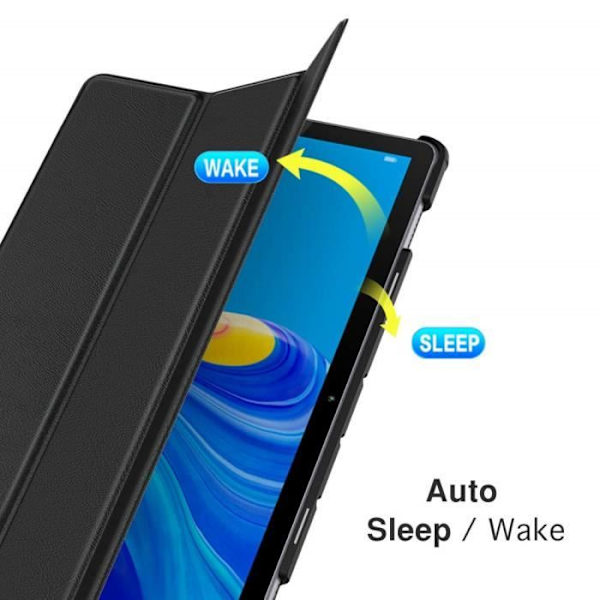 Til Samsung Galaxy Tab S6 10.5 2019 SM-T860/T865 Cover PU læder beskyttende etui med Auto Wake-Sleep, sort