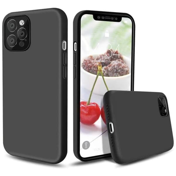 Coque - Premium - för iPhone 12 Pro Max - Stötsäker - Halkfri - Svart Svart
