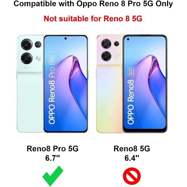 Skyddsfodral - OPPO - Reno 8 Pro 5G - Mjuk silikon - 2 härdade glas - Blå Blå