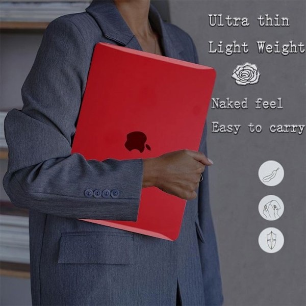 Skal till MacBook Pro 16 Tum 2024 2023 2021 M4 M3 M2 M1 Pro/Max, Hård Slim Skydd Effekt Blank - Röd Röd