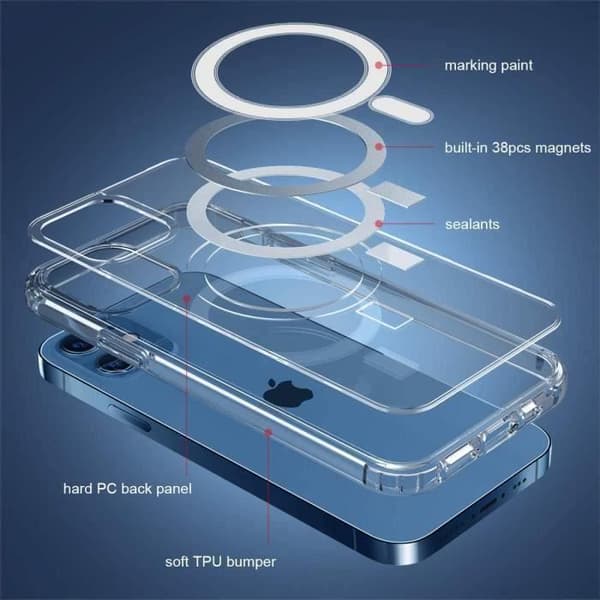 Coque - E.F.Connection - för iPhone 13 mini - Transparent - Mjuk - 2 Härdat glas Transparent