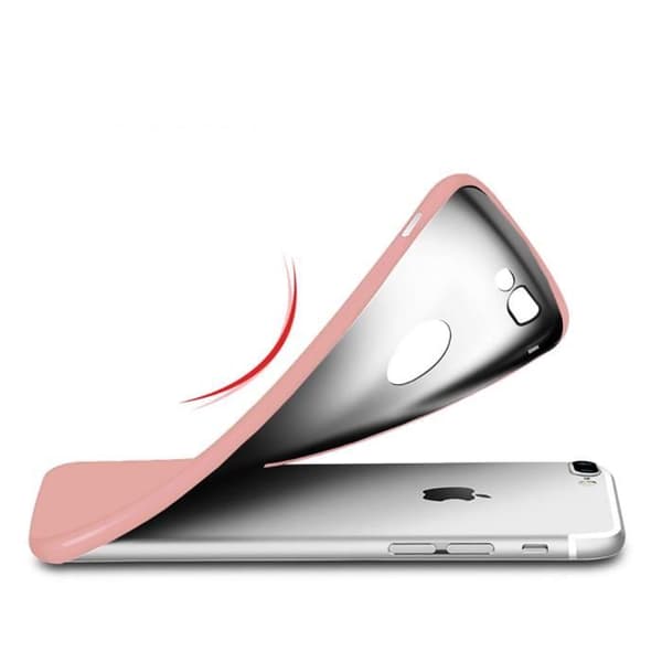 Skyddsskalle - E.F.CONNECTION - iPhone 7 - Stötskydd - Silikon och TPU - Matt Rosa Rosa