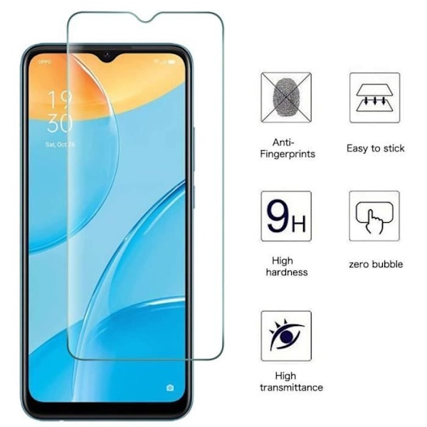 Skärmskydd - E.F.ANSLUTNING - OPPO A15 - Set om 3 - Härdat glas - Reptålig Transparent