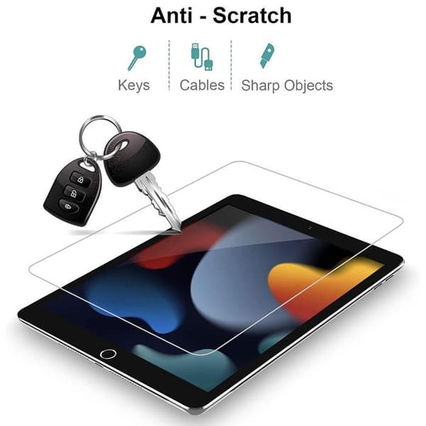 Härdat Glas - Paket med 2 - för iPad 10,2 Tum - Rep-Skydd - Lätt Installation - Hög Transparens
