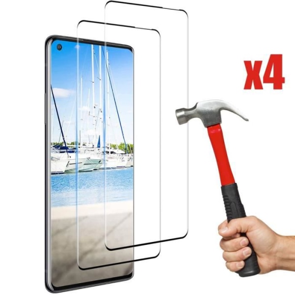 Lot 4 Tempered Glass for One Plus 8 Pro (6,78") Anti Trace Films Skärm av härdat glas Svart