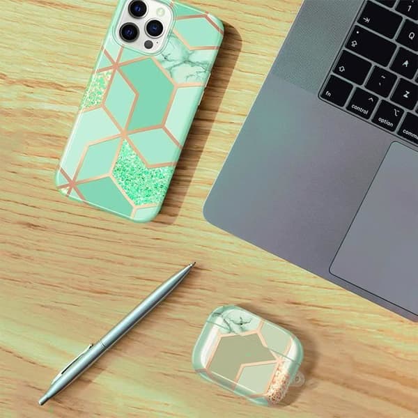 Fodral för iPhone 15 Plus, 2 härdade glasögon ingår - Smal och snygg skyddsresistent turkos