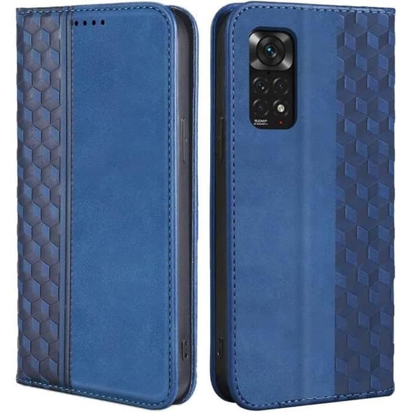 Coque - E.F.CONNECTION - För Xiaomi Redmi Note 11 Pro - Marinblått PU-läder - Plånbok - Semihård marinblå