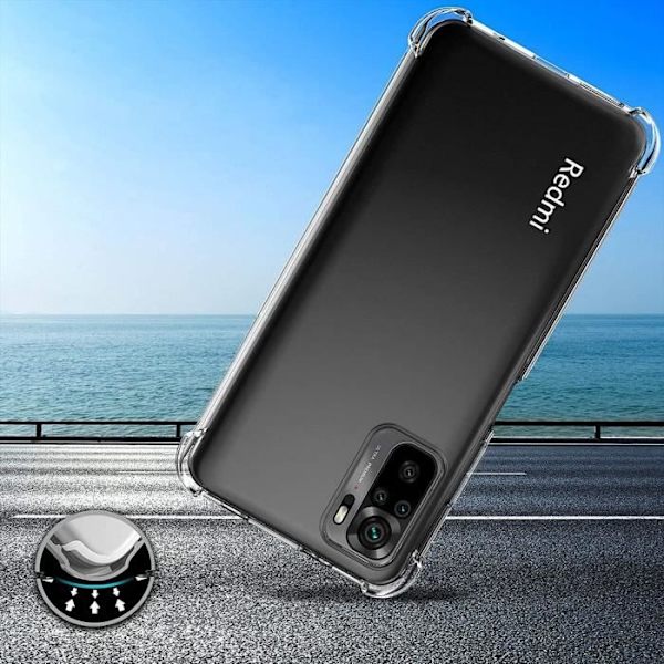Fodral för Redmi Note 10 4G (6,42") - E.F.CONNECTION - Klassisk skyddssilikon med härdat glas - Transparent Transparent