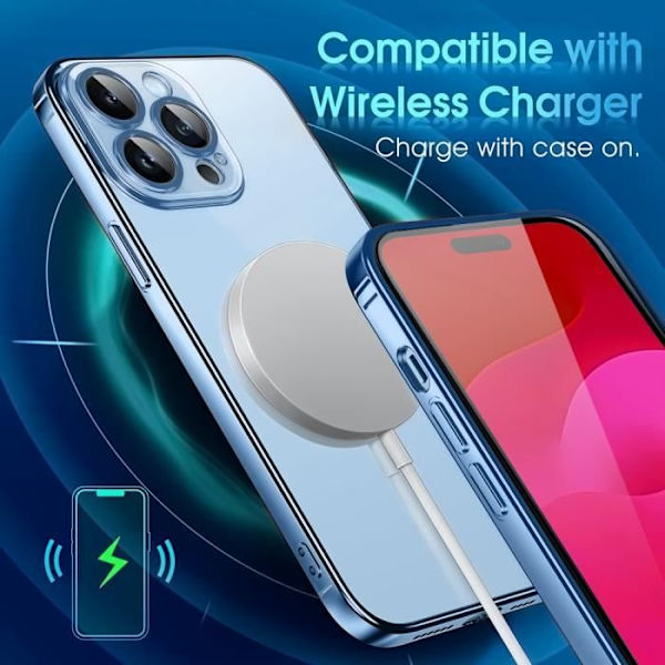 Coque - E.F.CONNECTION - för iPhone 15 Pro - Flexibel - Repellerar repor - Transparent Blå