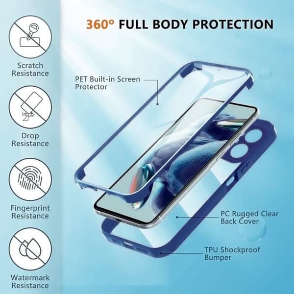 Coque - E.F.CONNECTION - För Xiaomi Redmi Note 12 4G - Heltäckande skydd - Repfria - Mörkblå marinblå