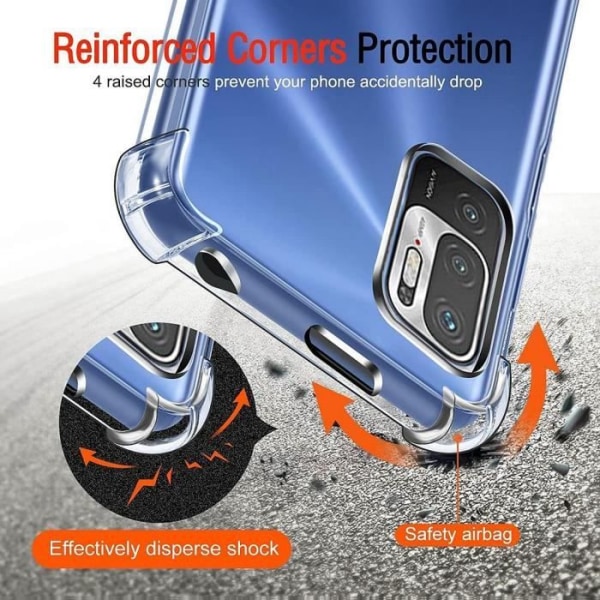 Fodral för Redmi Note 10 5G (6,49") - Förstärkt skydd + härdat glas
