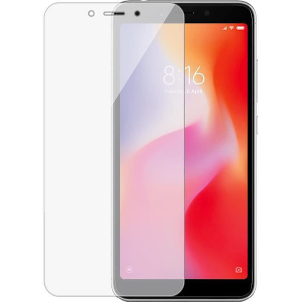 Skærmbeskytter - Xiaomi - Redmi 6 - Hærdet glas - Hårdhed 9H - Høj definition