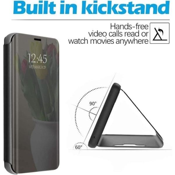 Cover til iPhone 12 (6,1") Komfortabel SMART VIEW 363 graders beskyttelse Sort Svart