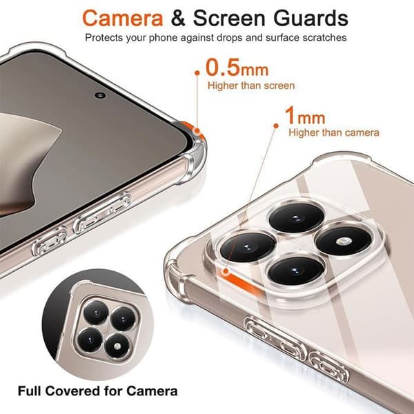 Skyddsskal - E.F.Connection - Xiaomi 15T - Stötresistent - Repfria - Ultra-Transparent Transparent