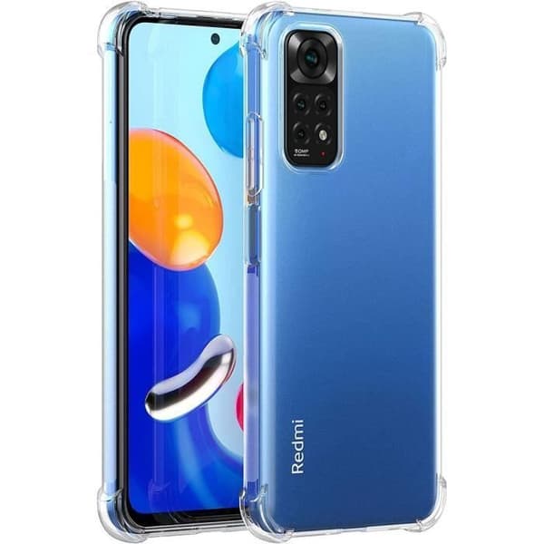 Skyddsfodral - E.F.CONNECTION - Redmi Note 11 - Stötsäker silikon - Transparent - Mjuk Transparent