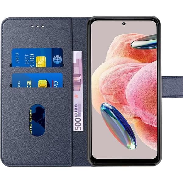 Coque och Härdat Glas - E.F.CONNECTION - För Xiaomi Redmi Note 12 - Mörkblå - Stöttålig - Skydd 360° marinblå