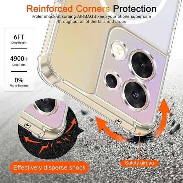 Skyddsskal - E.F.CONNECTION - för OPPO Reno 8 5G - Transparent - Flexibelt - Silikon Transparent