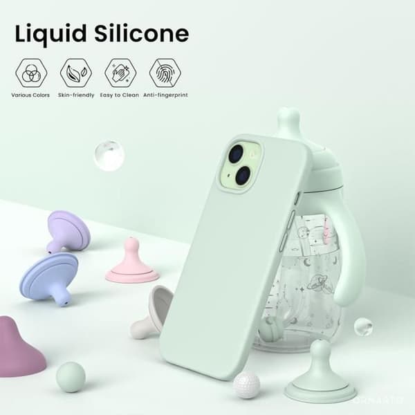 Skyddsskal - Silikon - för iPhone 15 - Stötsäker - Repbeständig - Grön Grön