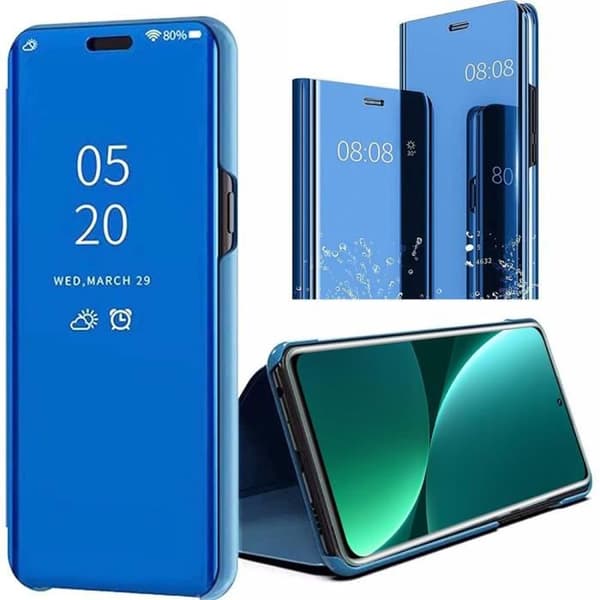 Fodral till Xiaomi 12 - 12X Blue Full Protection Anti-Scratch Clear View Mirror Effect Blå