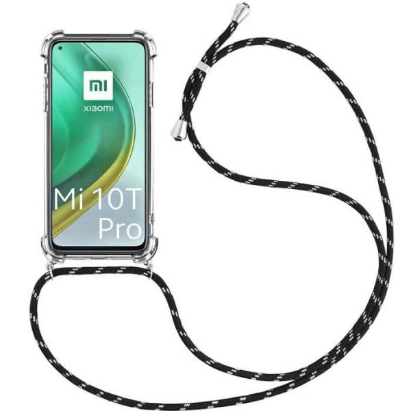 Fodral för Xiaomi Mi 10T Pro (6,67") tunn anti-skratch mjuk TPU med snörband svart Transparent-svart