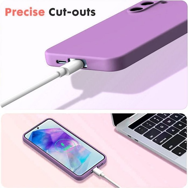 Coque + 2 Stänkskyddade Glas för Xiaomi Redmi Note 14 4G (inte för 5G) Mjuk Silikon Skydd Stöttålig Matt Effekt Lila Lila