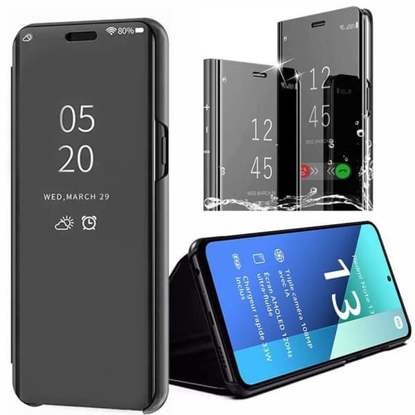 Coque - E.F.CONNECTION - för Xiaomi Redmi Note 13 4G - Svart - Stötskydd - Ställfunktion Svart
