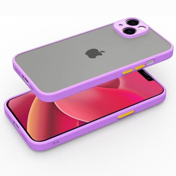 Stötsäkert tunt styvt silikonfodral till iPhone 14 - Lila Lila