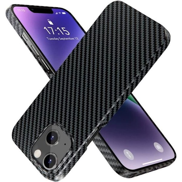 Coque - iPhone - 14 Plus - Mönster Svart Rutigt - Mjuk - Stötresistent - Repförhindrande Svart